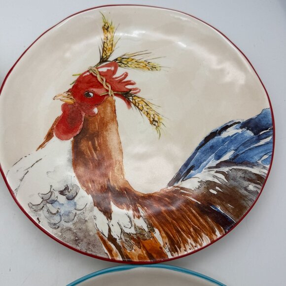Pier 1 Imports spring farm animal salad plates 8.5" Easter luncheon plates sandw - Picture 8 of 12